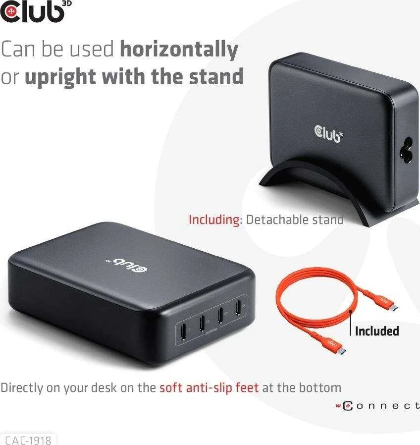 Įkroviklis Club 3D CAC-1918 Universali 4xUSB-C 240W