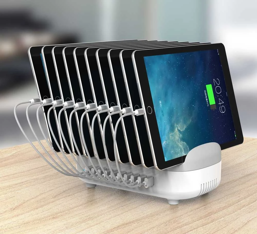 Įkroviklis Compulocks c10 Ports USB įkrovimo dokas su UK kištuku - Įkrovikis stotelė - 120 vatų - 2,4 A - 10 išvesties prievadų (USB) - Didžioji Britanija