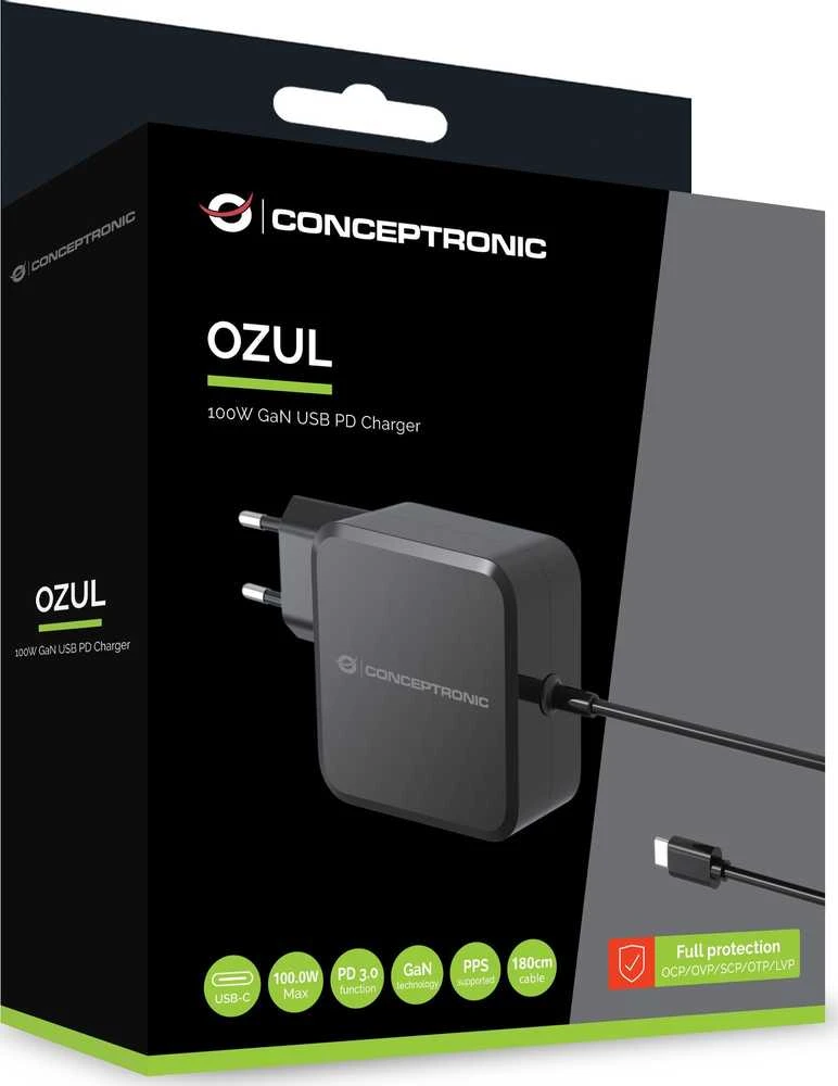 Carruzzo Conceptronic OZUL05BE mobiliojo įrenginio kroviklis Universalus Juoda AC Vidaus