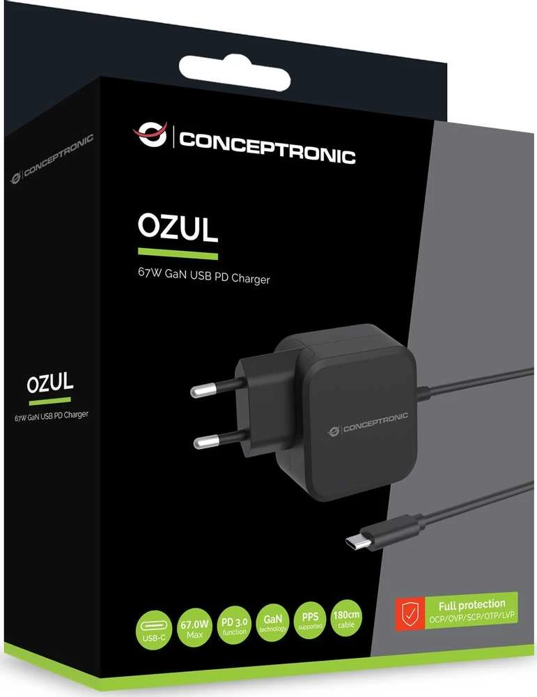Carruzzo Conceptronic OZUL04BE mobiliojo įrenginio kroviklis Universalus Juoda AC Vidaus