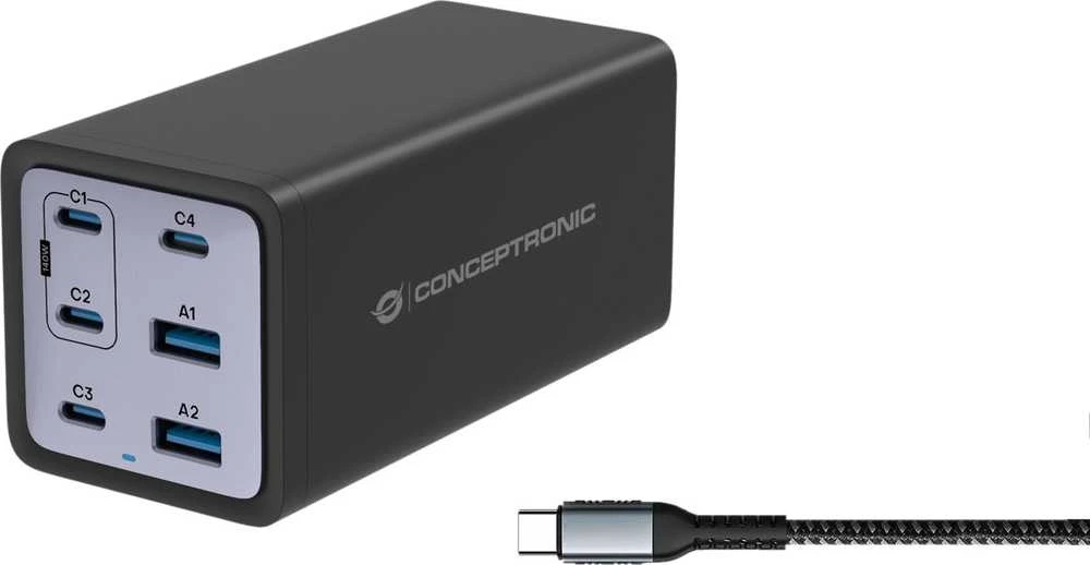 Carruzzo Conceptronic OZUL06BE mobiliojo įrenginio kroviklis Universalus Juoda AC Spartusis įkrovimas Vidaus