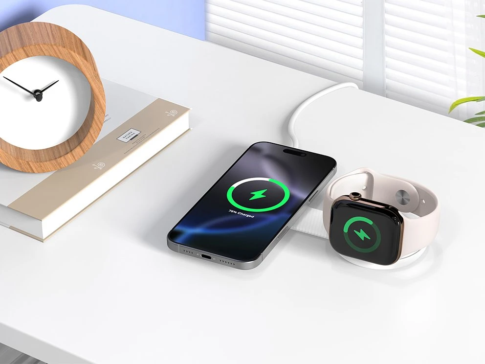 Carruzzo Conceptronic GORGON04W mobiliojo įrenginio kroviklis Išmanusis telefonas, Išmanusis laikrodis Balta AC Belaidis įkrovimas Vidaus