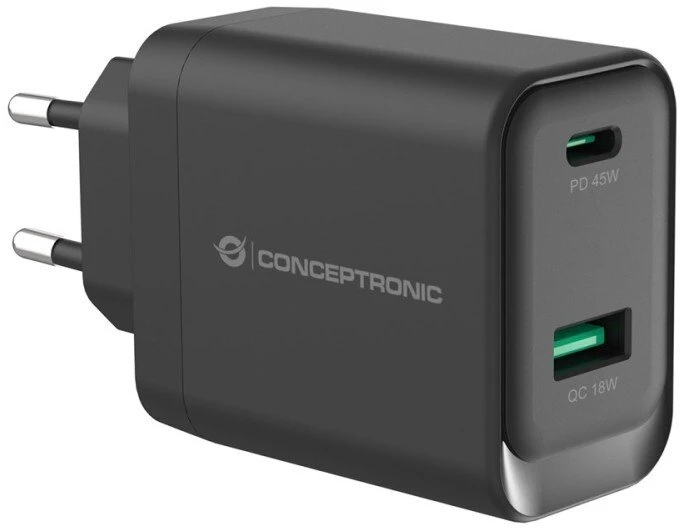 Carruzzo Conceptronic ALTHEA20B45 mobiliojo įrenginio kroviklis Universalus Juoda AC Spartusis įkrovimas Vidaus