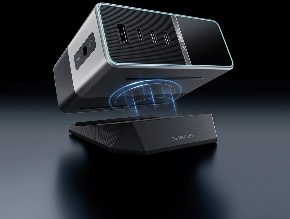 Cuktech TA3005U 300W 5-in-1 Charging Station with Digital Ekranas - Sidabrinis
