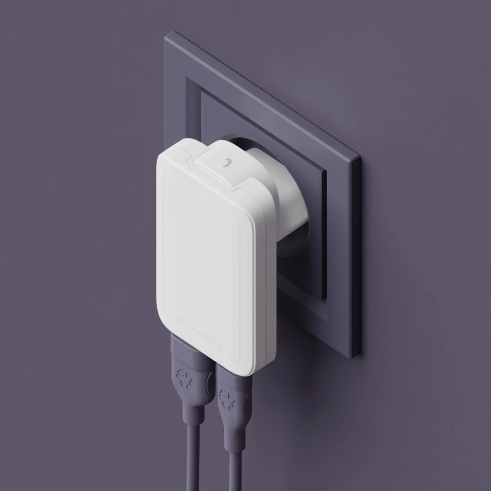 dbramante1928 Pro – plonas įkroviklis ES/JAV – USB-C 20W + USB-A 18W – W, skirtas naudoti patalpose, kintamosios srovės, baltas