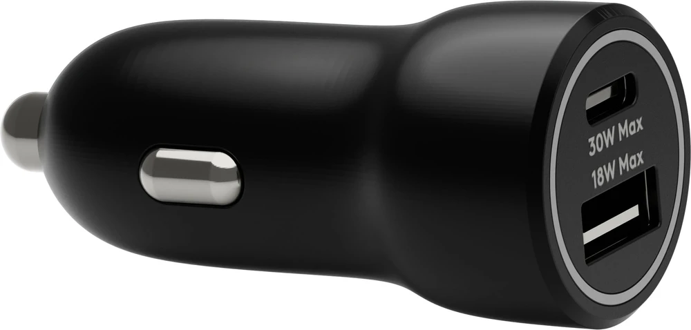 Įkroviklis dbramante dbramante1928 re-charge - Maitinimo šaltinis automobilinis - 30 Watt - 2 wyjścia (USB-C, USB) - juoda