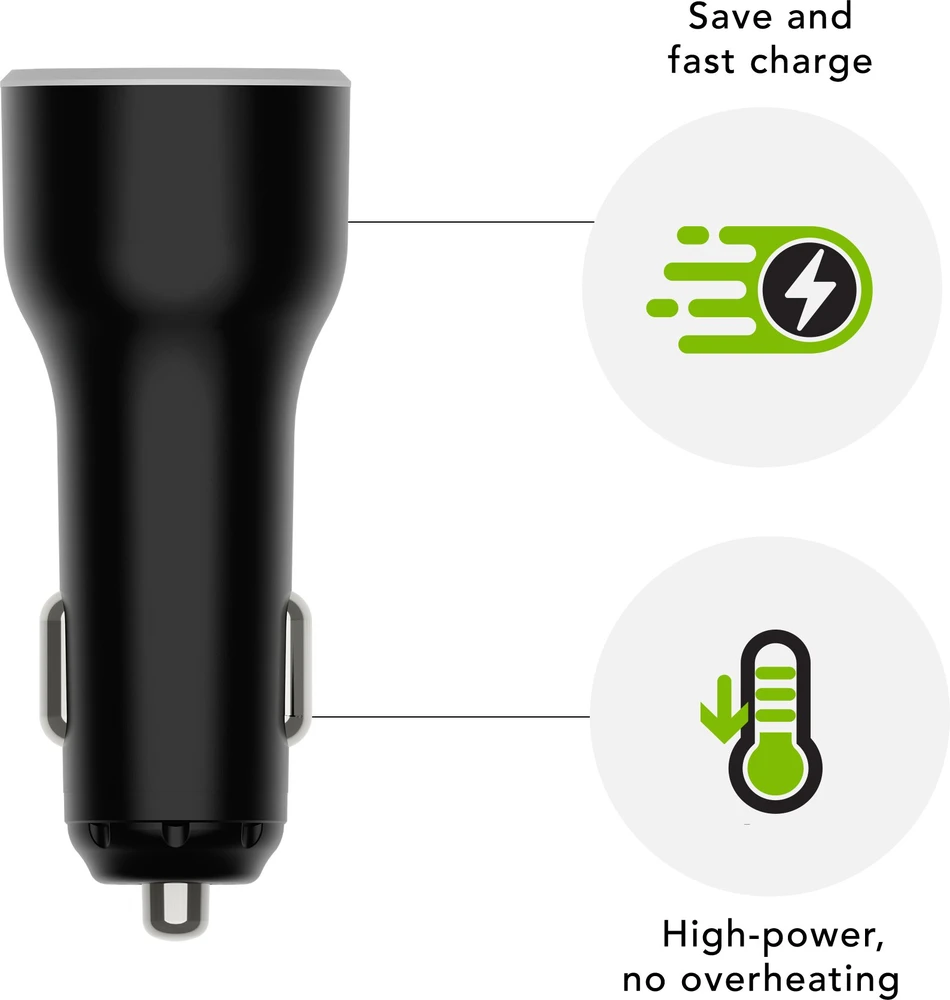 Įkroviklis dbramante re-charge - Maitinimo šaltinis automobilinis - 65 Watt (24 pin USB-C) - juoda