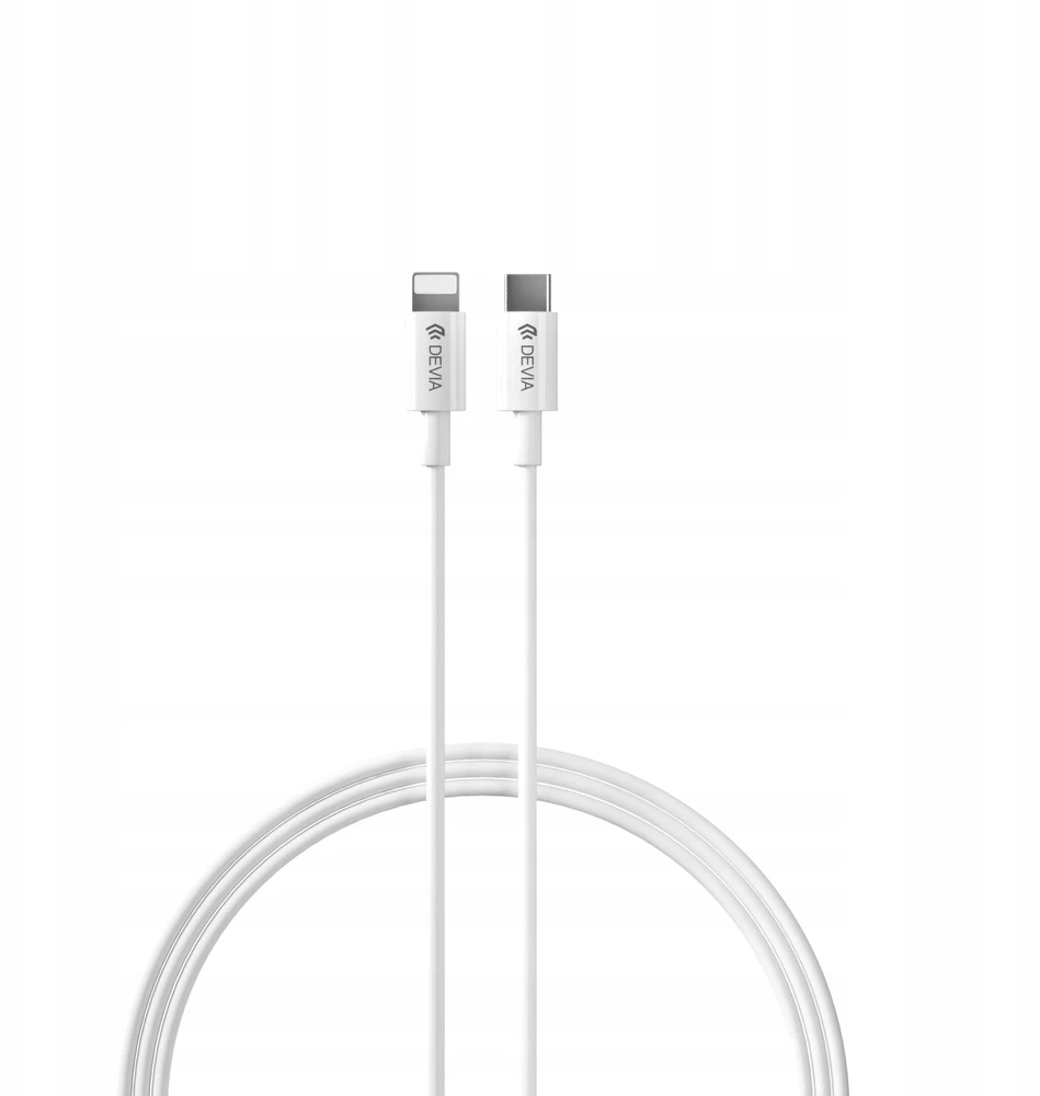 Devia sieninis įkroviklis Smart PD 20W 1x USB-C baltas + Lightning – USB-C laidas V2