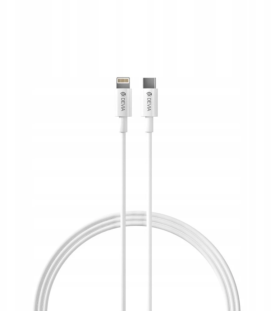 Devia sieninis įkroviklis Rocket PD 20W 1x USB-C baltas + laidas USB-C – Lightning