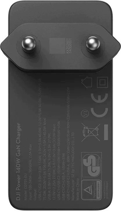 DJI Power Charging Combo 140W GaN Įkroviklis jungiama į tinklą
