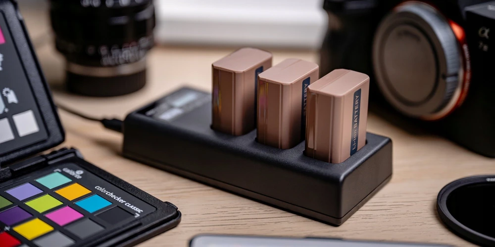 Įkroviklis - Newell CD-USB-C Trijų Kanalų Įkroviklis Canon LP-E6 Baterijoms USB-C, Micro USB, Juodas