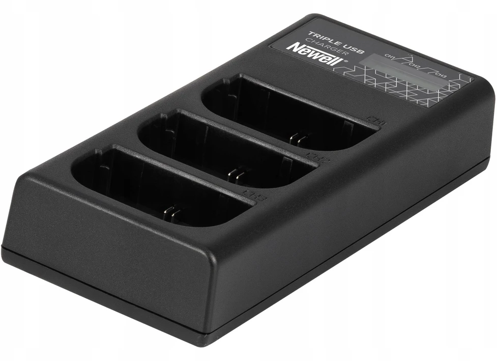 Įkroviklis - Newell CD-USB-C Trijų Kanalų Įkroviklis Canon LP-E6 Baterijoms USB-C, Micro USB, Juodas