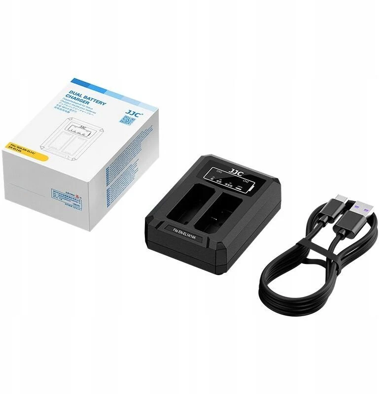 Baterijų Įkroviklis - JJC DCH ENEL14A USB Dual Baterija Charger For Nikon EN EL14/EN EL14A Juodas
