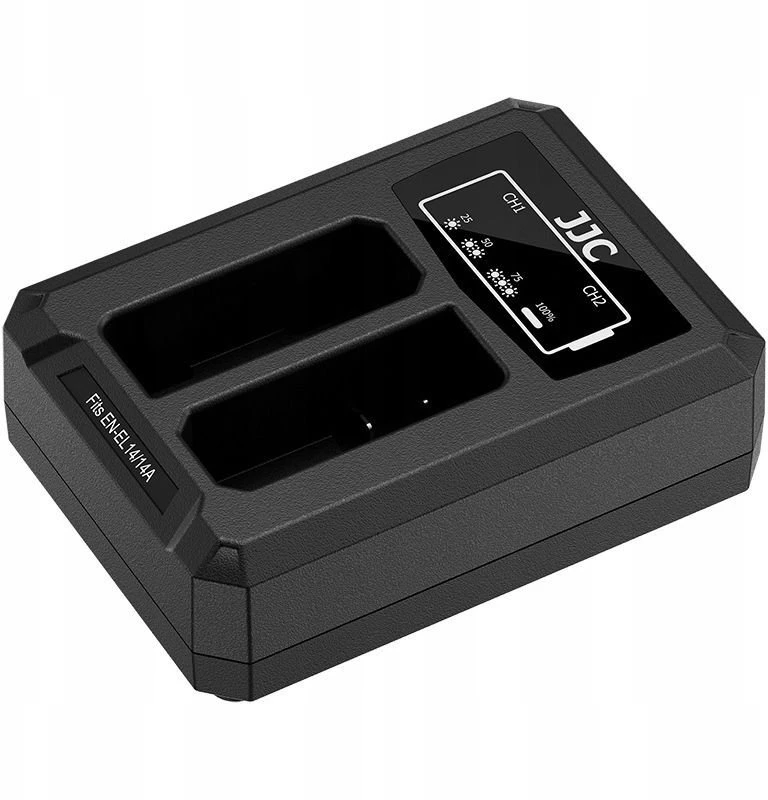 Baterijų Įkroviklis - JJC DCH ENEL14A USB Dual Baterija Charger For Nikon EN EL14/EN EL14A Juodas
