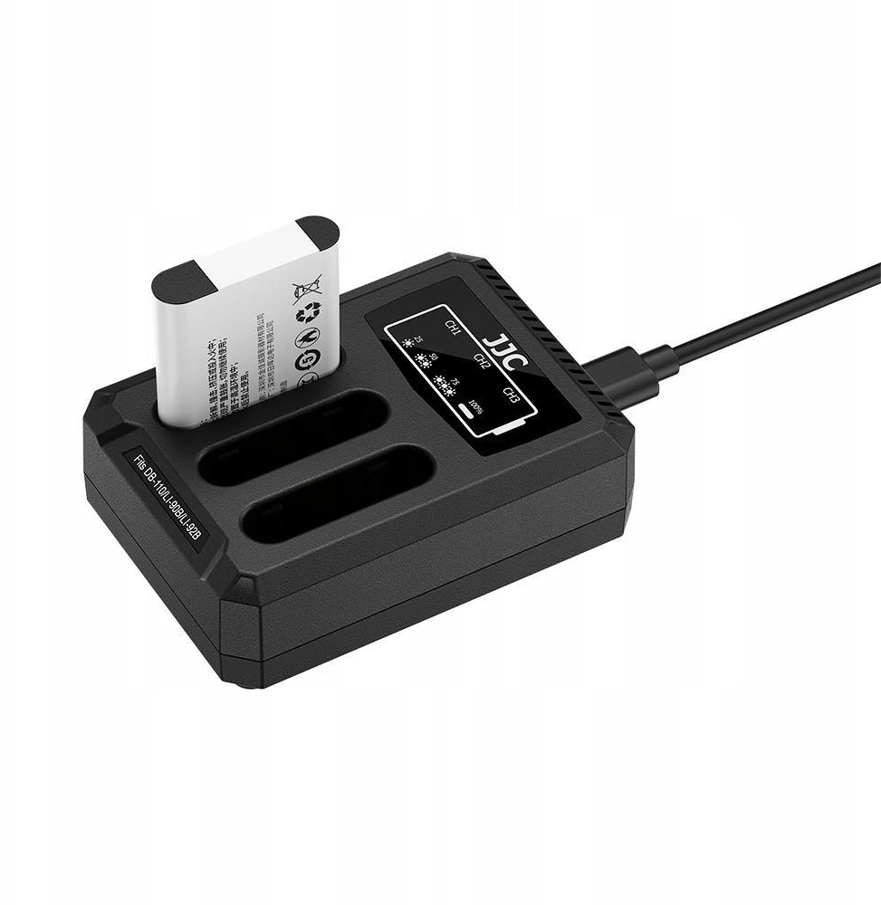 Įkroviklis do aparatu JJC Potrójna Įkroviklis USB Na 3x Akumuliatorius Ricoh Db-110 Olympus Li-90b Li-92b / Dch-110tc (SB12254)