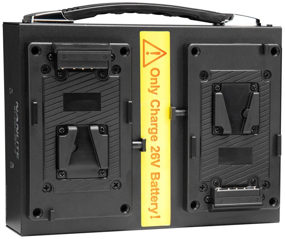 Nanlite įkroviklis dvigubai 26 V V-mount baterijai (BT-CGV-26V-2)