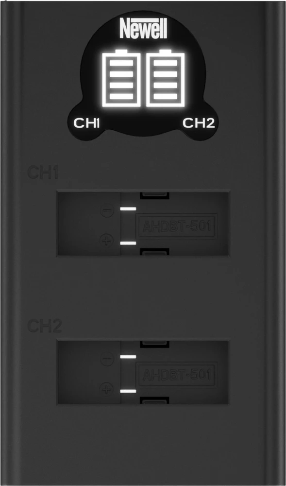 Dviejų kanalų įkroviklio rinkinys ir dvi SPJB1B baterijos Newell DL-USB-C, skirtos GoPro Hero 8