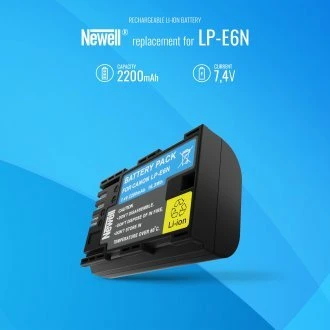 Dviejų kanalų įkroviklio rinkinys ir dvi LP-E6N įkraunamos baterijos Newell DL-USB-C, skirtos Canon