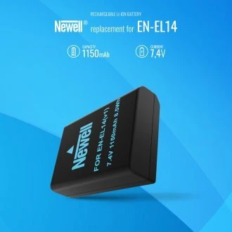 Dviejų kanalų įkroviklio rinkinys ir dvi EN-EL14 baterijos Newell DL-USB-C, skirtos Nikon