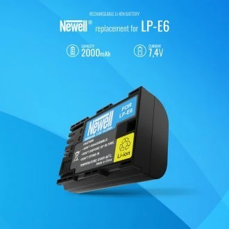 Dviejų kanalų įkroviklis ir LP-E6 baterijos komplektas Newell DL-USB-C skirtas Canon