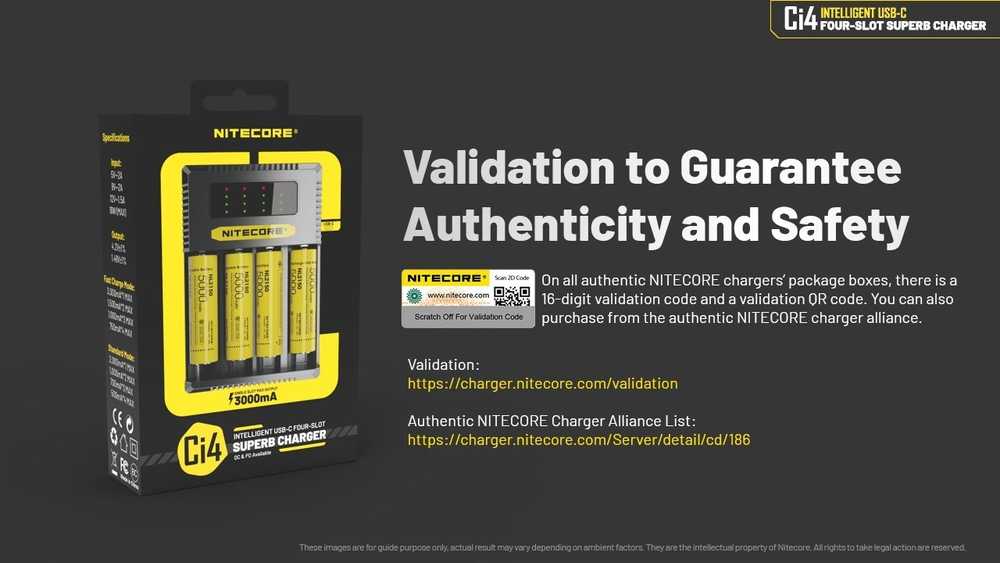 Įkroviklis - Nitecore Ci4 Smart Charger 4 Slots 3000mA Juodas
