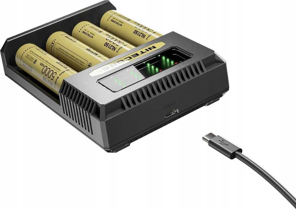 Įkroviklis - Nitecore Ci4 Smart Charger 4 Slots 3000mA Juodas