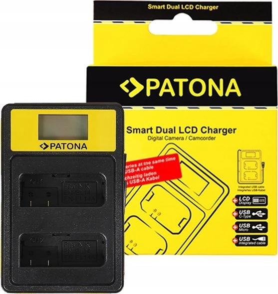 Įkroviklis do aparatu Patona 141655 kroviklis akumulatorów Akumuliatorius aparatu cyfrowego USB