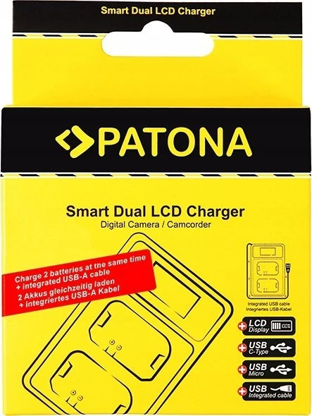 Įkroviklis do aparatu Patona 141655 kroviklis akumulatorów Akumuliatorius aparatu cyfrowego USB