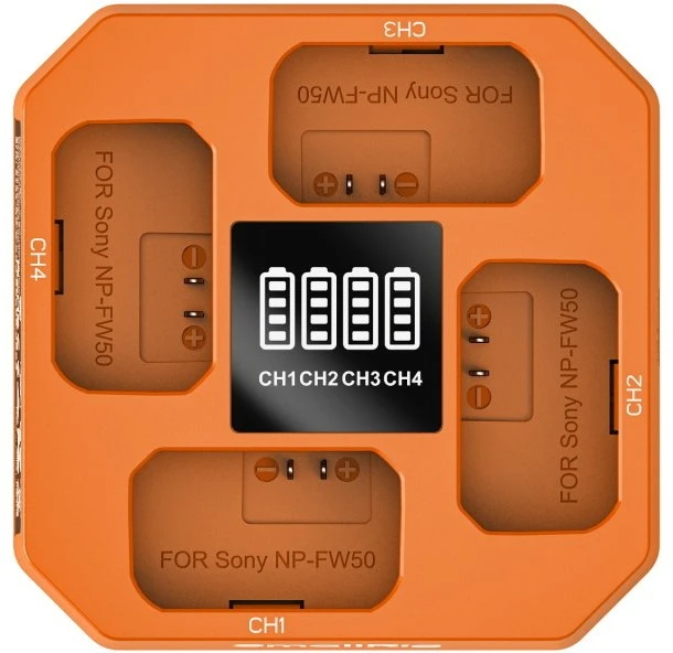 Įkroviklis do aparatu SmallRig Four-Channel Camera Baterija Charger for NP-FW50 (5749)