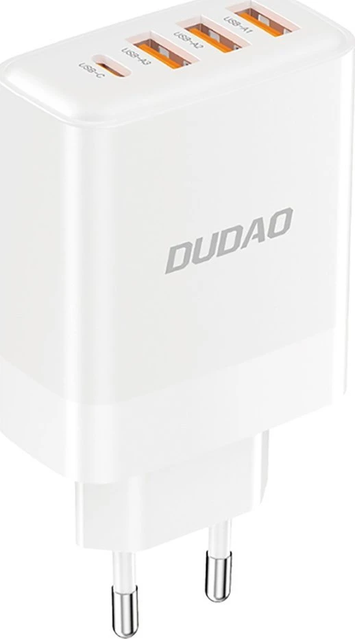 Dudao A5HEU network įkroviklis 3x USB-A 1x USB-C PD20W – baltos spalvos