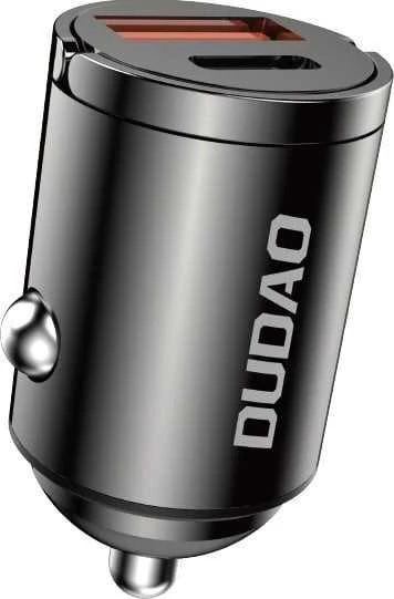 Įkroviklis automobilinis Dudao (R3MAX) (1xUSB-C;1xUSB 48W) juodas