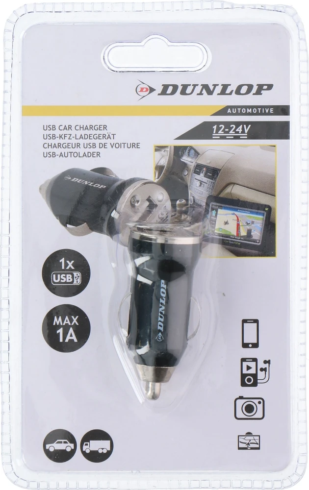 Įkroviklis Dunlop Mini kroviklis samochodowa USB DUNLOP 12-24V uni