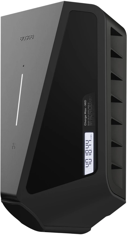 EASEE AS Easee „Charge Max“ įkrovimo stotelė, 22 kW, patikima, su integruotu nuotėkio srovės jungikliu (RCD) A tipo ir MID sertifikuotu energijos skaitikliu, 256x193x106 mm
