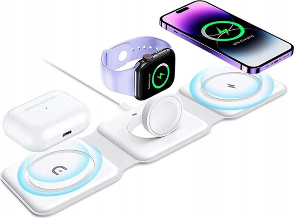 „Teltech“ belaidis indukcinis švaistiklis „MagSafe 3w1 15W“ + C tipo laidas - C tipo kirvis