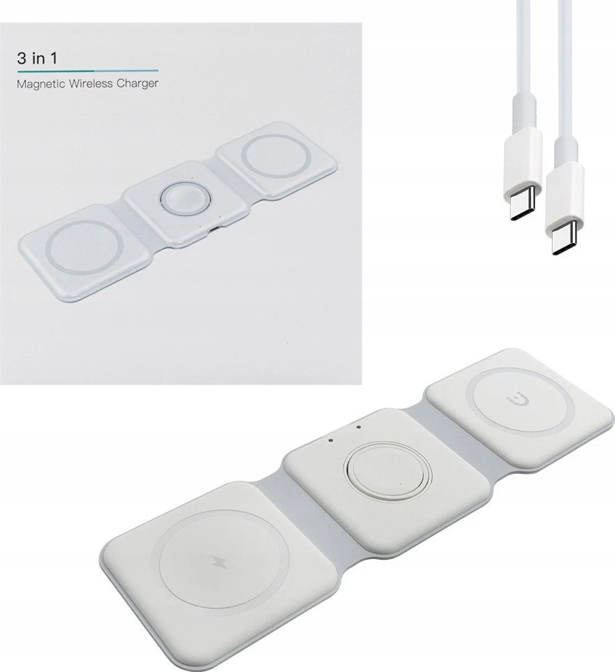 „Teltech“ belaidis indukcinis švaistiklis „MagSafe 3w1 15W“ + C tipo laidas - C tipo kirvis
