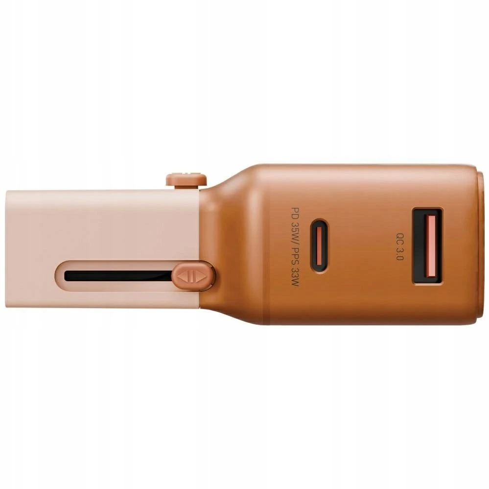 Laidinis įkroviklis Energea TravelGo Adapteris 35 USB-A/USB-C 35W oranžinis