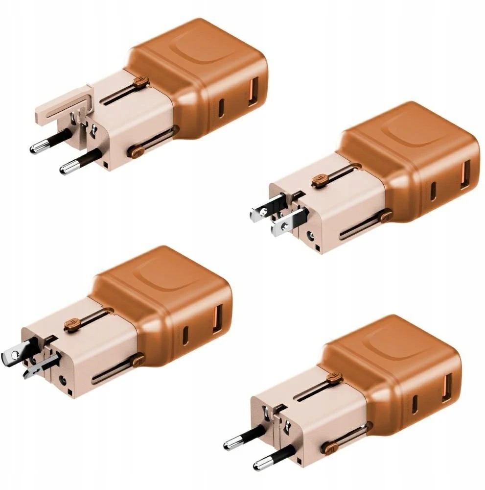 Laidinis įkroviklis Energea TravelGo Adapteris 35 USB-A/USB-C 35W oranžinis