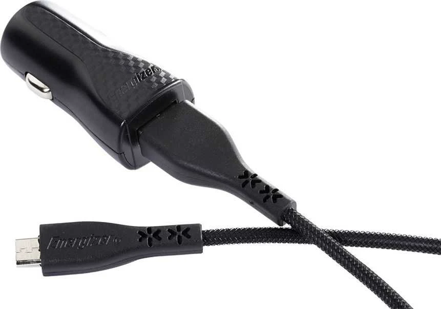Energizer HardCase - Įkroviklis samochodowa USB-A 1A + Kabelis Micro USB (Juodas)