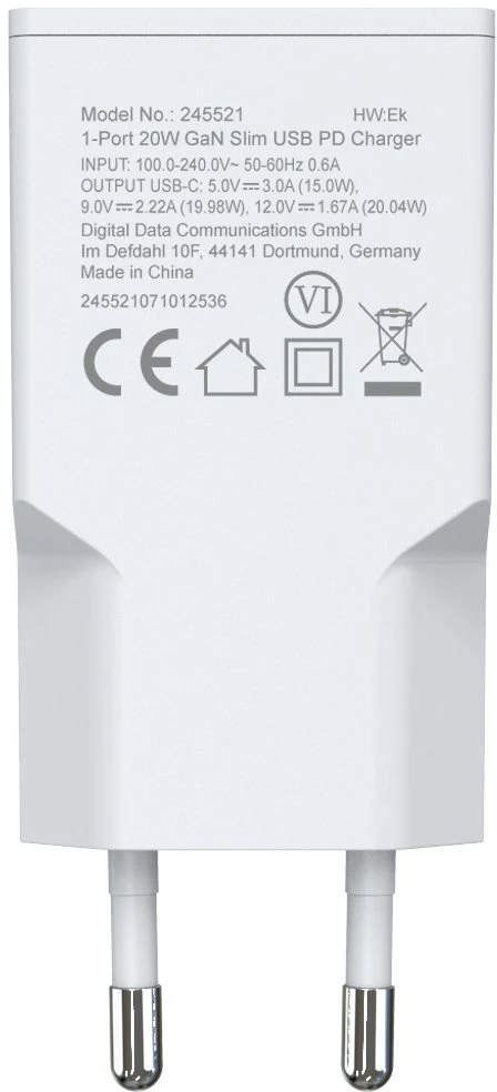 Įkroviklis Equip PD3.0 GaN Slim 1 20 W (245521)