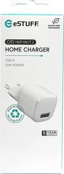 Įkroviklis eStuff INFINITE USB-A 1 12 W Baltas (ES637001)
