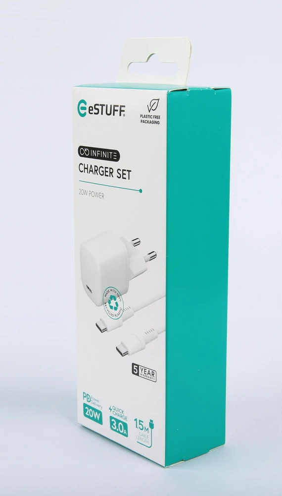 eSTUFF ES637600, Vidinis, AC, 12 V, 1,5 m, Baltas