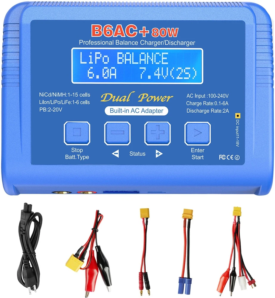 Eurokomp Įkroviklis B6AC+ 80W E6360 balansinis įkroviklis