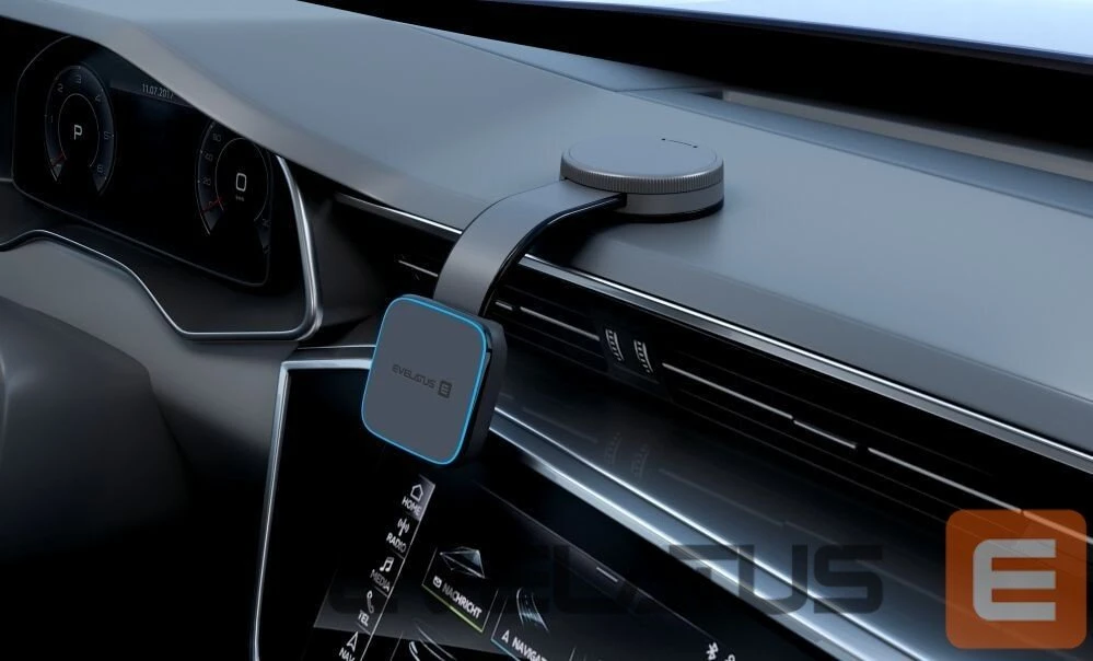 Įkroviklis Evelatus Auto ładowarki MagSafe Qi wireless charging magnetic bendable 360 Swivel suction cup mount S2MW