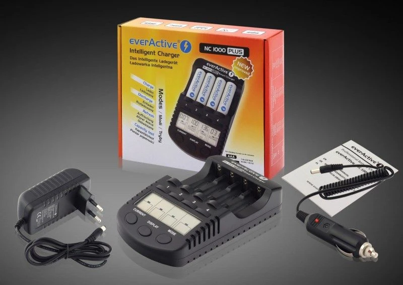 everActive profesionalus AA/AAA elementų įkroviklis NC-1000 PLUS