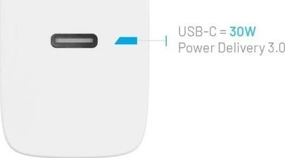 Fixed Fiksuotas USB-C kelioninis įkroviklis 30W | FIXC30N-C-WH