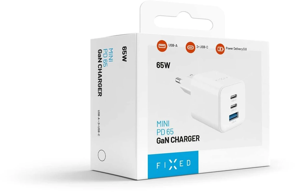 Fixed Įkroviklis fiksuotas Mini 1x USB-A 2x USB-C 3.25 A (FIXCG65M-2C1A-WH)