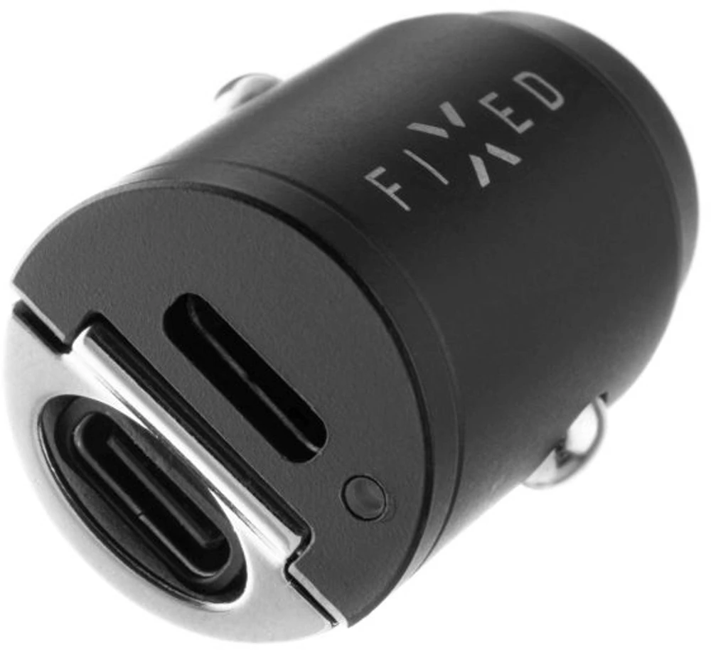 Fixed Fiksuotas USB-C 30W + kabelis USB-C/Lightning, juodas