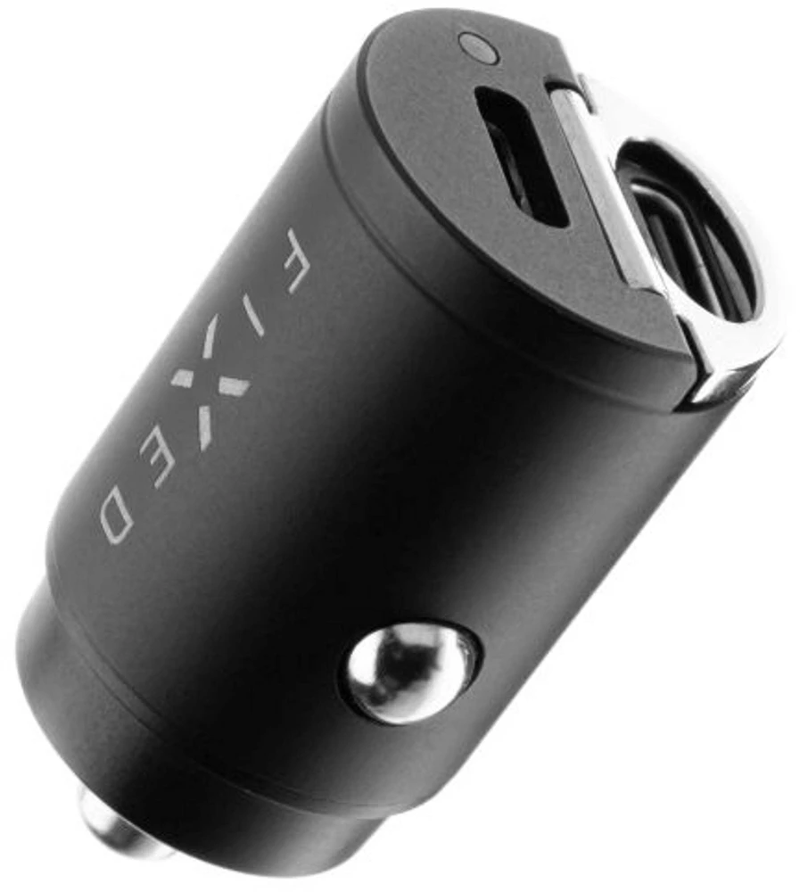 Fixed Fiksuotas USB-C 30W + kabelis USB-C/Lightning, juodas