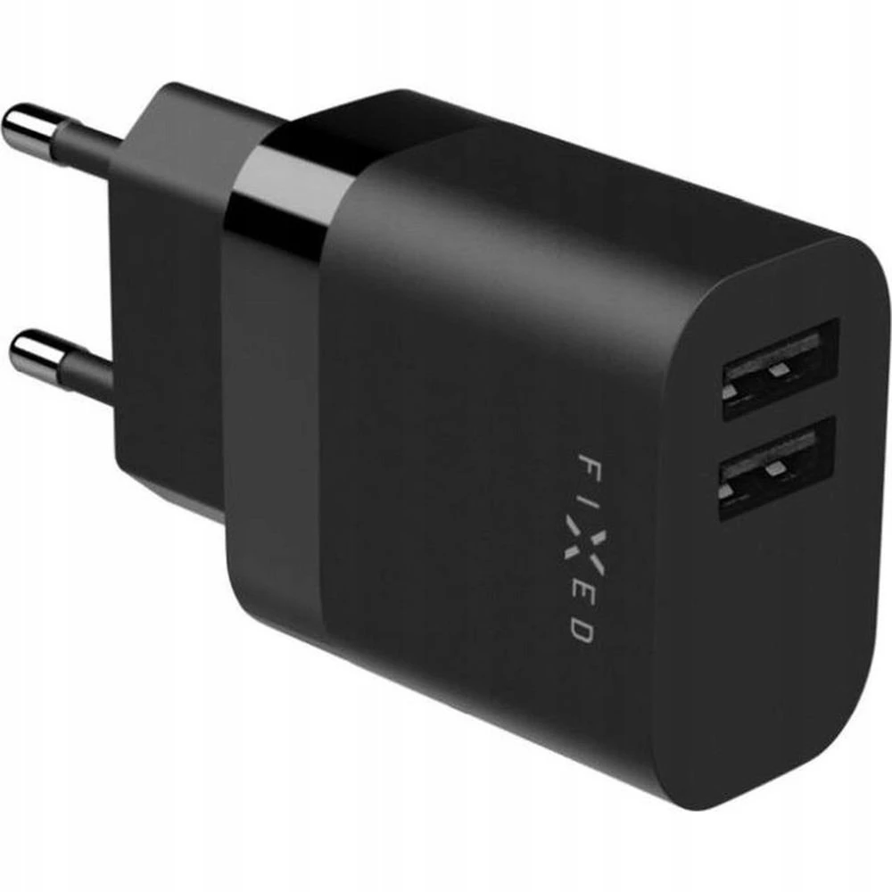 Fixed USB 17W + kabelis USB/microUSB, juoda