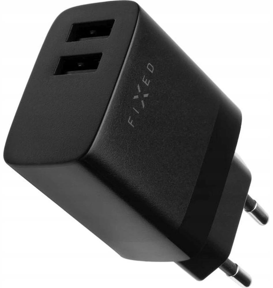 Fixed USB 17W + kabelis USB/microUSB, juoda